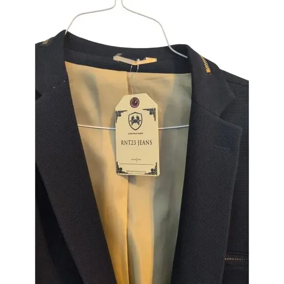 New with tags! RNT23 Jeans Navy Blazer 3XL Gold Zipper Detail - Picture 3 of 4